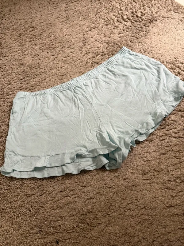 Stars Above Light Blue Aqua Short Sleeve Top & Lounge Pajama Shorts Set- size XL - Image 11
