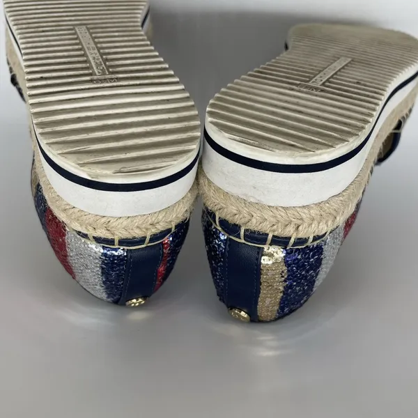 Tommy Hilfiger Womens 6.5 Shoes Flats Corliss 2‎ American Flag Sequin Espadrille - Image 10