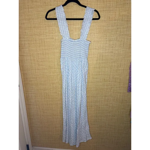 Petal & Pup Blue Gingham Smocked Ruffle Maxi Dress‎ Womens Size 4 US 8 AU - Image 6