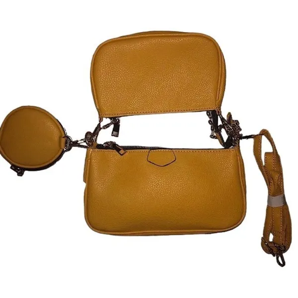 AR New York all in one shoulder bag Available in tan & brown & mustard - Image 9