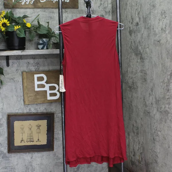 NWT Trixxi Juniors Knit Mock-Turtleneck A-Line Dress Red M - Image 4