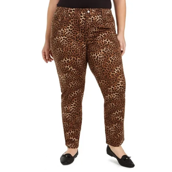 Charter Club PLUS SIZE Lexington Animal-Print Jeans 16W Stretch Denim Festival - Image 5