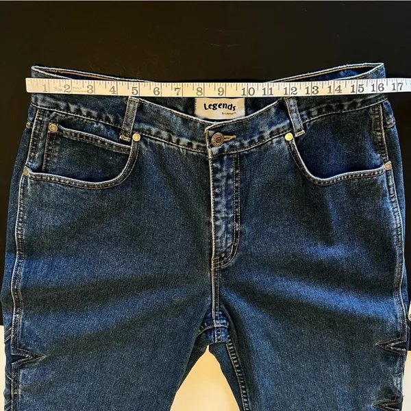 Lawman Legends Star intarsia Vintage Jeans, medium wash denim, size 13/14 - Image 5