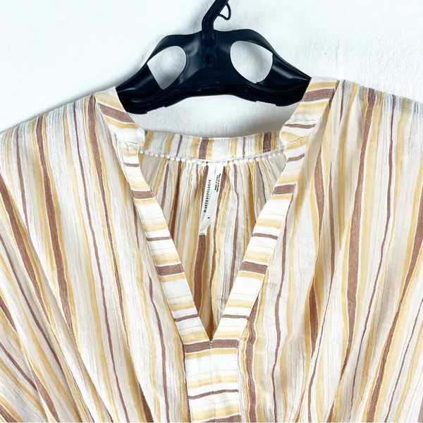 BY ANTHROPOLOGIE 100% Cotton Striped Tie-Front Blouse Size Small Boho Casual - Image 5