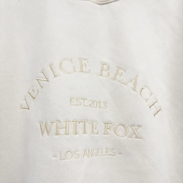 White Fox Womens Venice Beach Embroidered Casual Oversized Sweatshirt S/M - Image 2