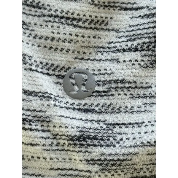 Lululemon Get Set L/S Top Womens M‎ Tiger Space Dye Black & White Open Back - Image 5