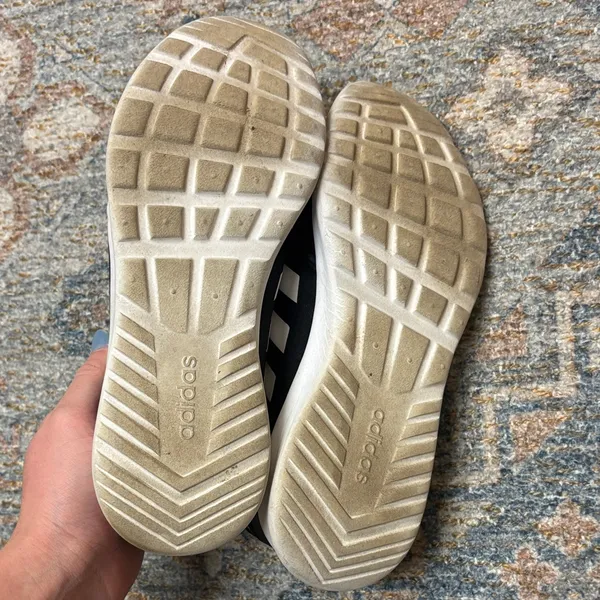 Adidas Cloudfoam Black and White Athletic Shoes - Image 8