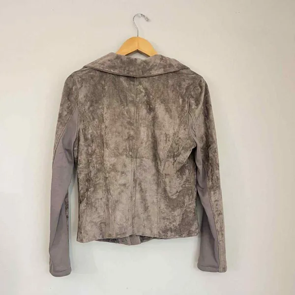 BlankNYC Faux Suede Zip Up Moto Jacket Size Medium - Image 5