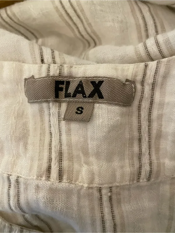 Flax Sleeveless 100% Linen Midi Stripe Dress Small - Image 5