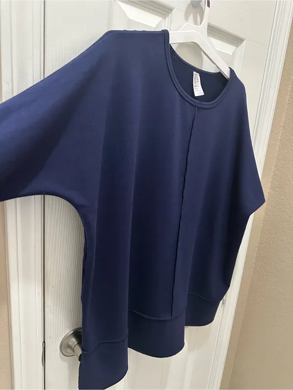 SPANX® Perfect Length Dolman Sleeve Top size Large Navy - Image 11
