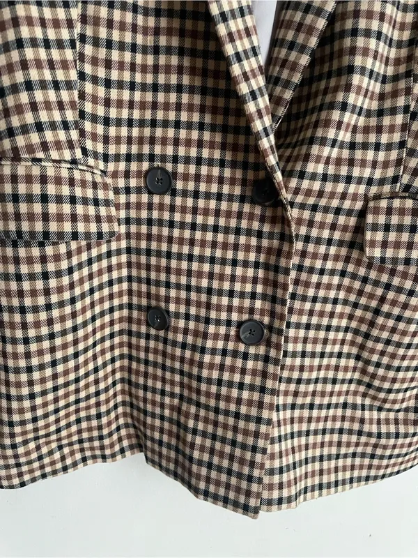 Rails Chelsea Plaid Blazer In Cafe Check - Image 5