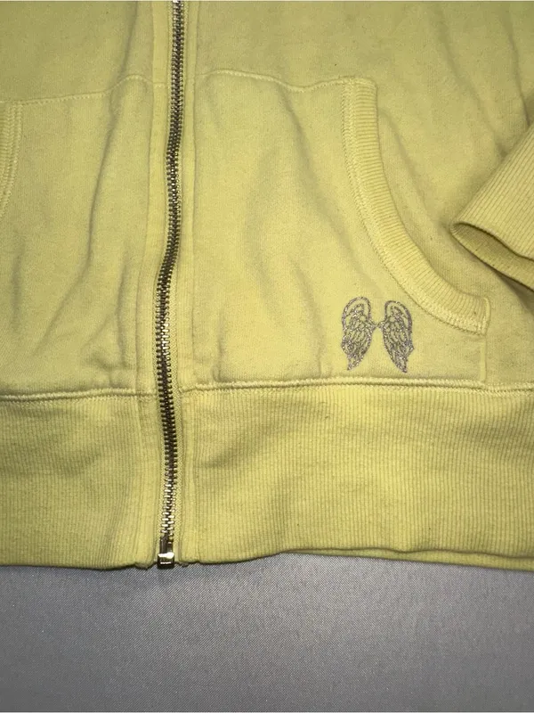 VTG Victoria's Secret Supermodel Essentials Bling Angel Wings Sweat Set Yellow L - Image 3