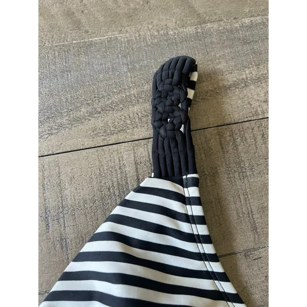 MERONA‎ Black White Striped One Piece Swimsuit Adjustable Straps Size Large - Image 11