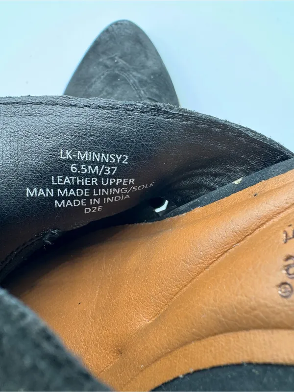 Lucky Brand Minnsy 2 Black Pointed Suede Leather Mules Size 6.5 fall autumn - Image 4