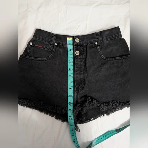 Vintage Lawman Side Button Slim Fit Shorts Juniors 11 Black Wash - Image 8