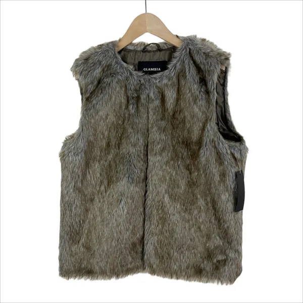 NWT Glamsia Faux Fur Vest in Tan/Brown Size XL - Image 2