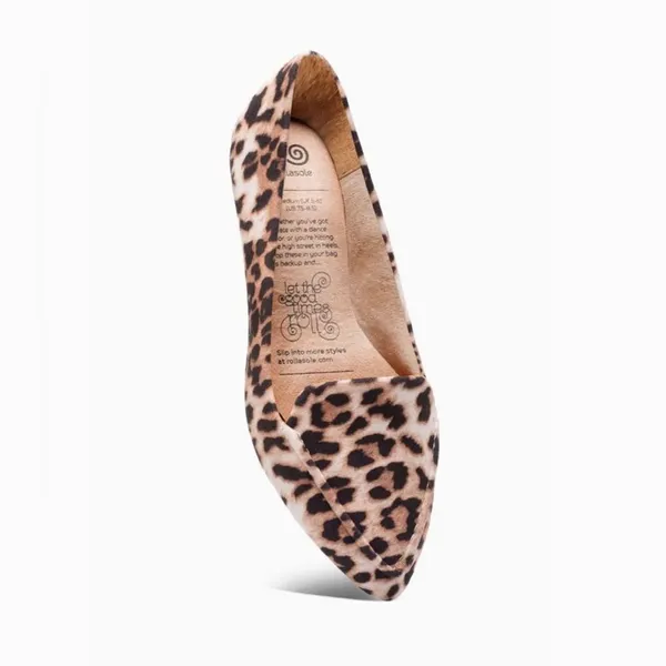ROLLASOLE Into the Wild Leopard Print Flats Small (Fits 5.5-6.5) Packable Travel - Image 6