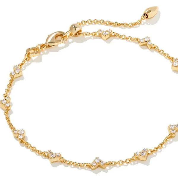 Haven Gold Crystal Heart Delicate Chain Bracelet - Image 2