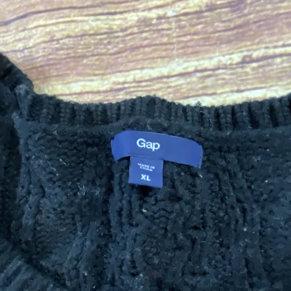 GAP Sweater Women’s Crew Neck Pullover White & Black Size XL - Image 3