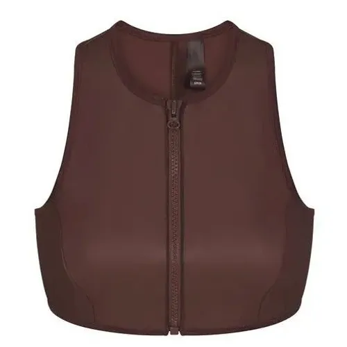 SKIMS Rubberized Scuba Swim High Neck Bikini Top Cocoa 2X Womens‎ Plus Size - Image 11