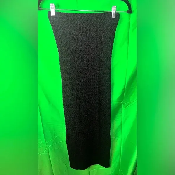 Zara Black Strapless Textured Bodycon Dress size Small - Image 3