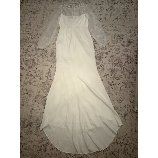 Lulus Immaculate Romance White Sheer Organza Long Sleeve Maxi Dress Small Bridal - Image 6
