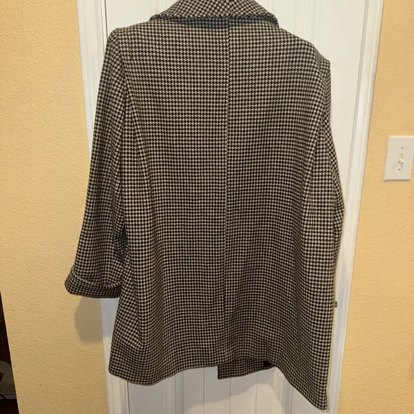 Westbound Houndstooth Pea Coat Sz 12 Wool Blend Exclusively Made For Dillard’s - Image 11