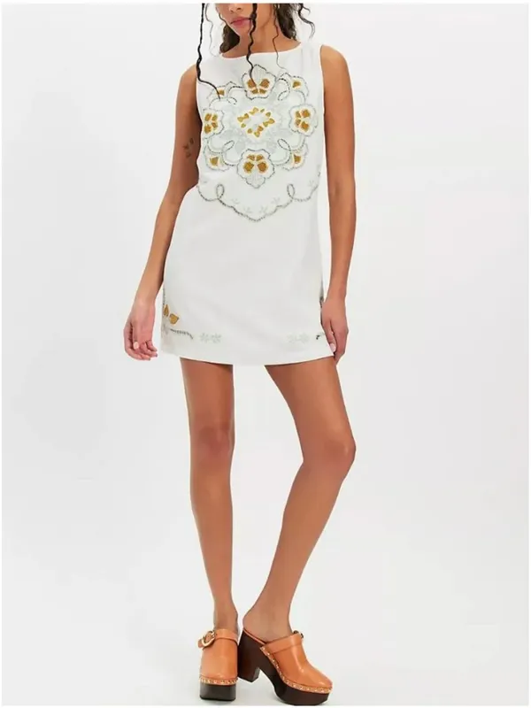 FREE PEOPLE NWT Electric Garden Mini Dress / Ivory Combo - Image 7