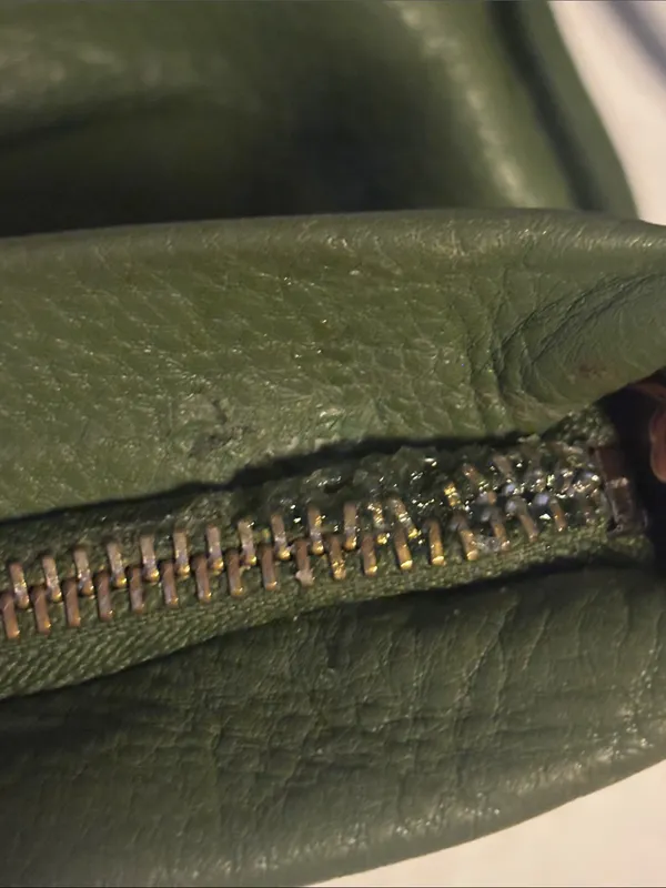 B Makowsky Olive Green Leather Crossbody Silver Hardware With B Hang Tag - Image 16