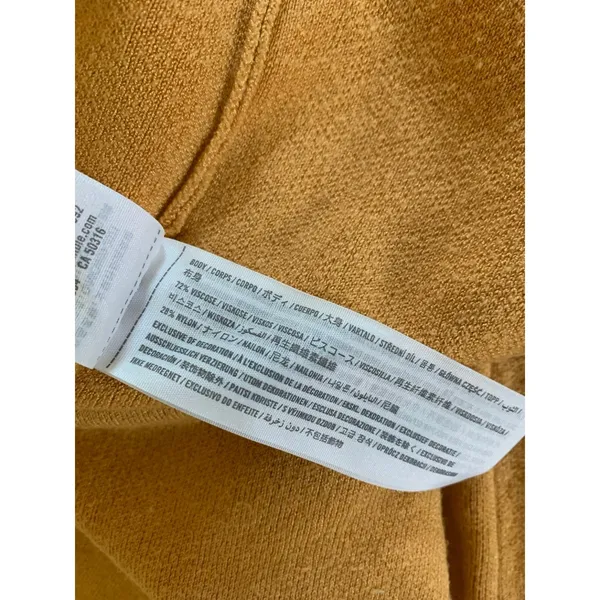 Abercrombie Fitch Women's XL Mustard Yellow Knit Slip Mini Dress Square Neck - Image 6