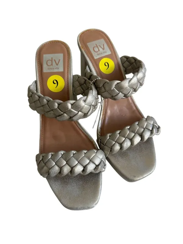 DV DOLCE VITA Gold Wash Braided Heels Size 9 - Image 6