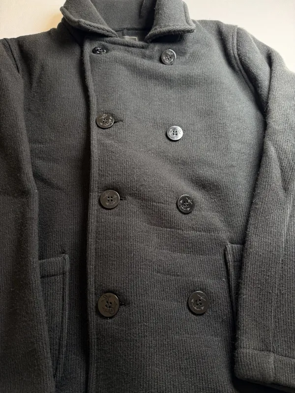 OBEY Propaganda Women’s Small Black Double Breasted Knit Peacoat Jacket - Image 6
