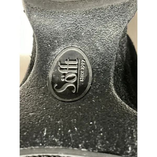 Woman’s Softt Black Suede Wedge Heel Side Zip Tall Boots 7.5 Mw - Image 9