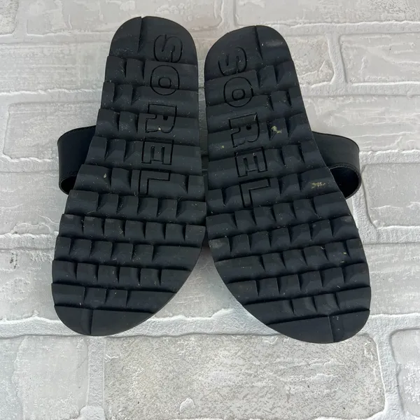 SOREL Roaming Buckle Sandals Womens 7.5 Black Platform Double Strap Slip On - Image 14