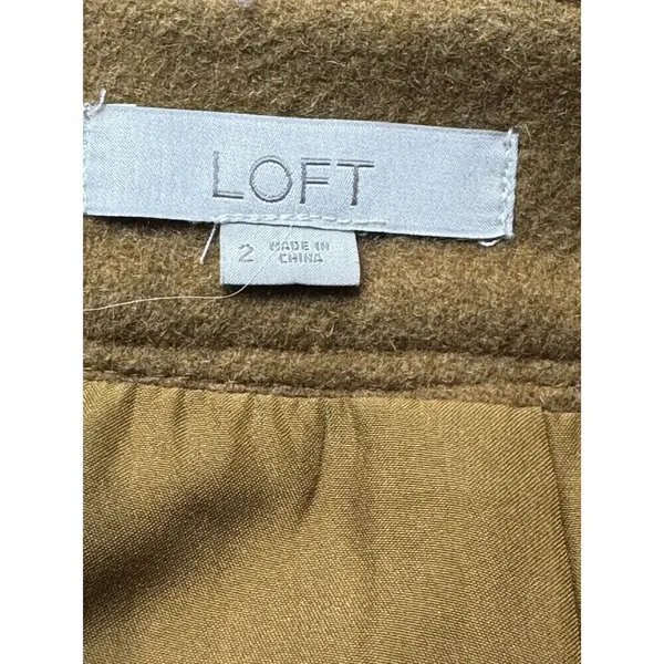 LOFT Wool Blend A-Line Mini Skirt Brown Sz 2 - Image 6