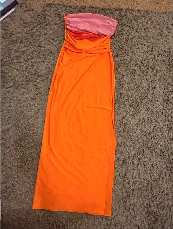 Long Summer Dress Orange - Image 2