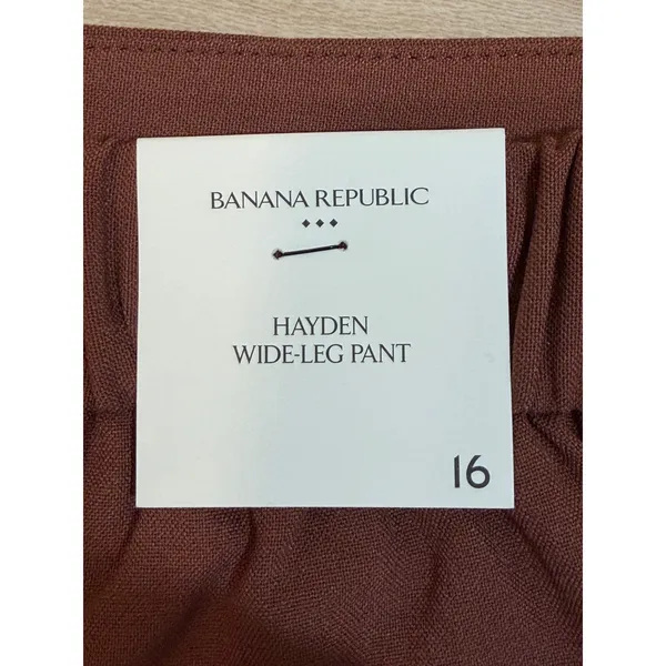 Banana Republic Hayden Wide-Leg Pant Brown 16 Womens High Rise NEW - Image 6