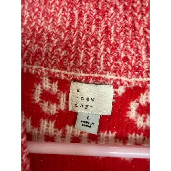 A New Day Apres Ski cozy fairisle sweater size Large - Image 4
