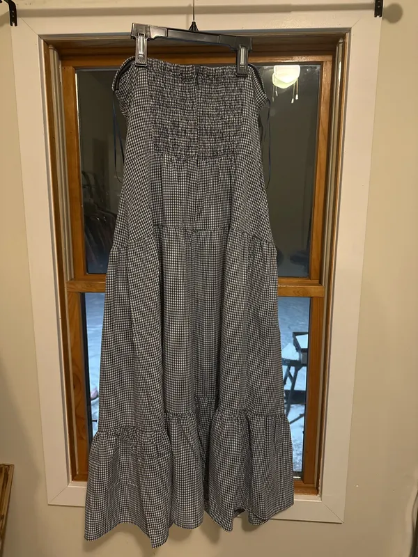 THML Gingham plaid strapless summer boutique dress - Image 2