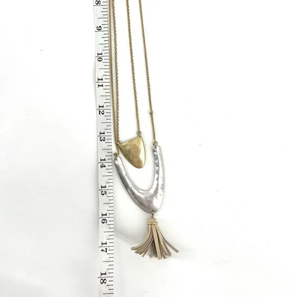Lucky Brand Long Two Tone Fringe Necklace‎ Boho Career - Image 2