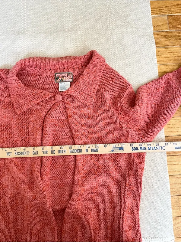 April Cornell Women Knit Cardigan Sweater Button Collar Oversized Boxy M VTG - Image 7