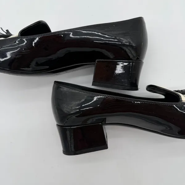 Saint Laurent Elegant Patent Leather Tassel Accents Pumps Women's Size 7 IT 37 - Image 4