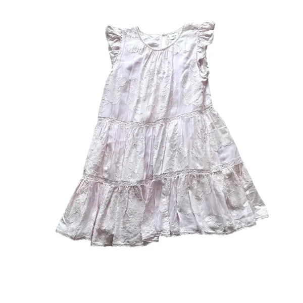 Light Pink Tiered Babydoll Mini Dress Wilfred Aritzia Women's Size Small - Image 3
