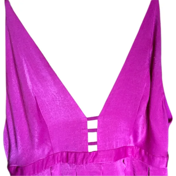 Free People Gabby’s Party all Night Fuchsia Spaghetti Strap Low Cut Dress - Image 6