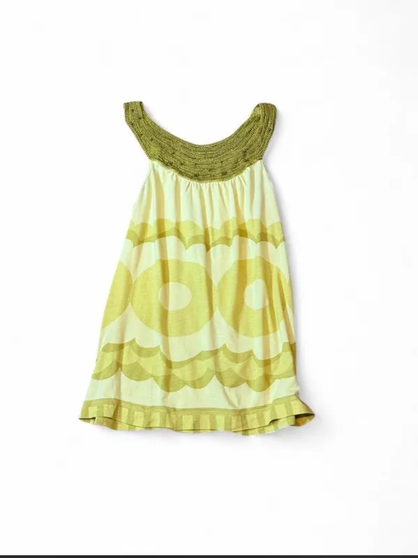 Language Language Y2K Retro Mod Floral Tank Top Medium Crochet Neck - Image 6