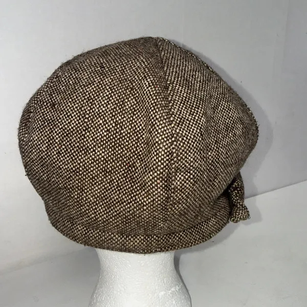 Vtg Y2K Nine West Newsboy‎ Hat Tweed Cap Retro Wool Blend Buckle Detail Preppy - Image 4