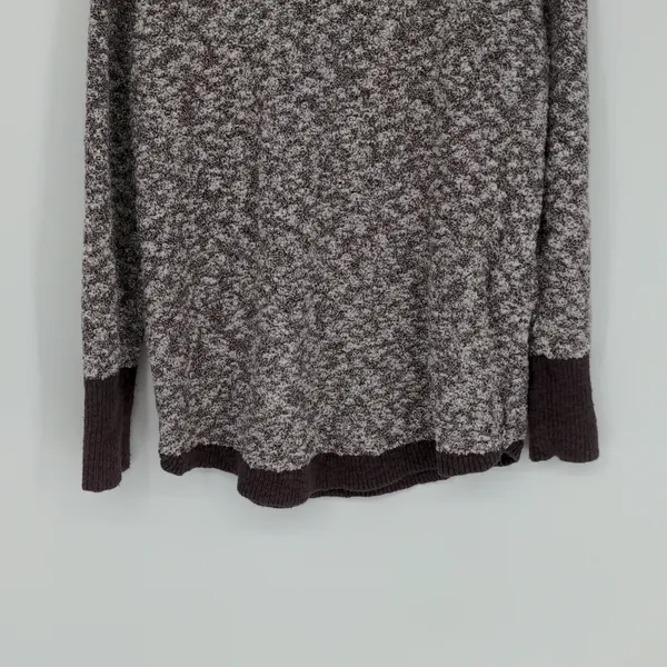 L.L. Bean Signature Cotton Linen Ragg Sweater Size Large Mock‎ Neck Marled - Image 11