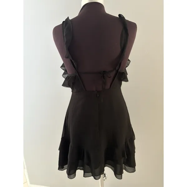 Storia Babydoll Dress Size S Black Ruffled Mini Witchy Goth Whimsy Feminine Y2K - Image 4