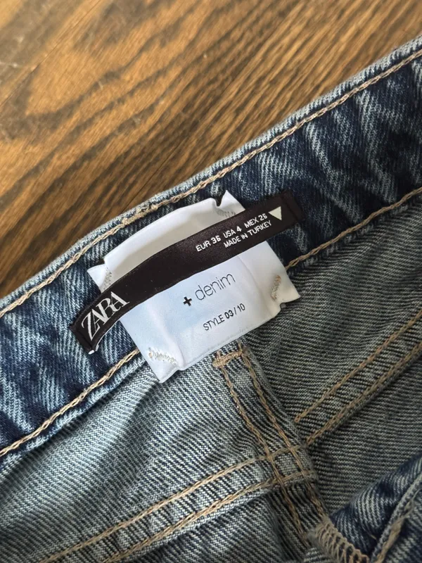 high waisted mini flare rigid denim jean pants size 4, 25” Jean - Image 5