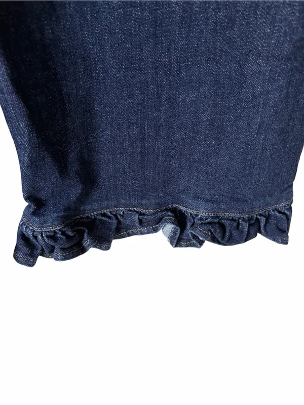 Maeve The Collette Anthropologie Ruffle Hem High Rise Wide Leg Crop Jeans 31 - Image 4